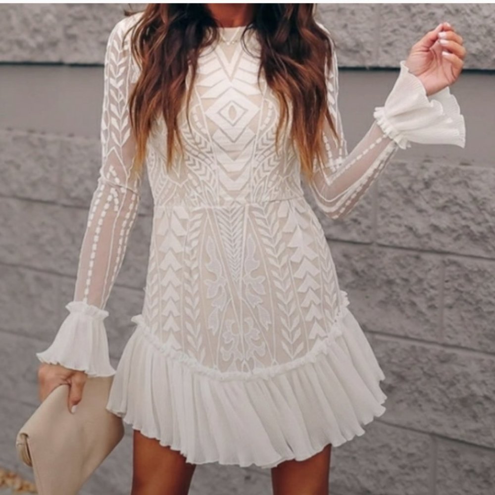 White & Nude Party/Cocktail Dress NWT